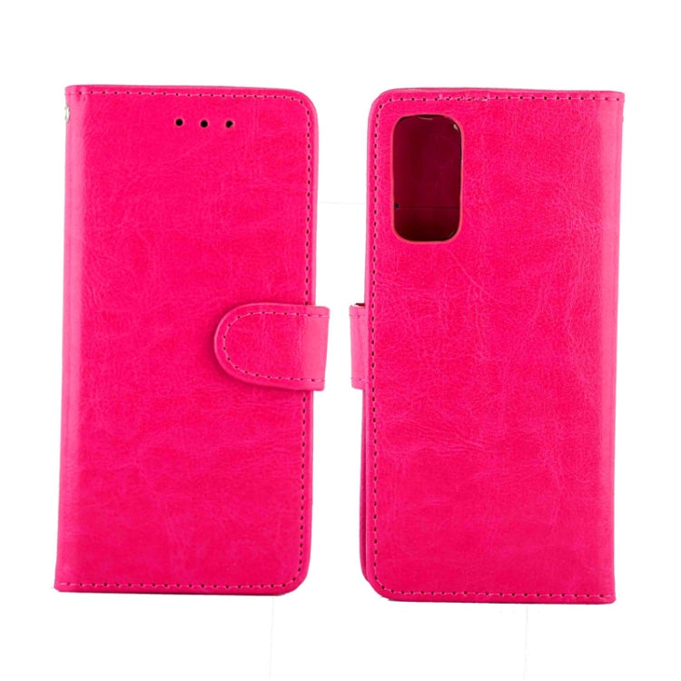 For Galaxy S20 Crazy Horse Texture Leather Horizontal Flip Protective Case with Holder & Card Slots & Wallet & Photo Frame(Magenta)