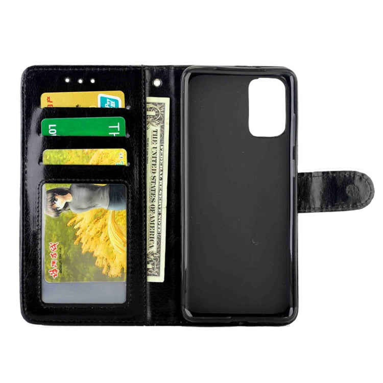 For  Galaxy S20+ Crazy Horse Texture Leather Horizontal Flip Protective Case with Holder & Card Slots & Wallet & Photo Frame(Black)