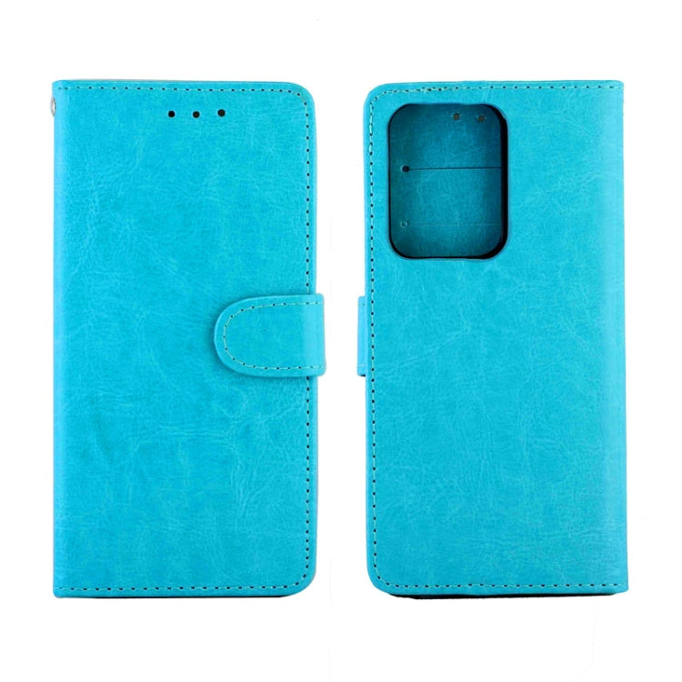 For Galaxy S20 Ultra Crazy Horse Texture Leather Horizontal Flip Protective Case with Holder & Card Slots & Wallet & Photo Frame(Baby Blue)