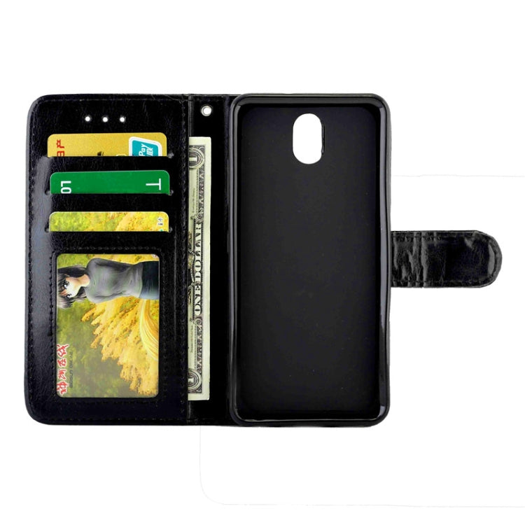 For LG K30 (2019) Crazy Horse Texture Leather Horizontal Flip Protective Case with Holder & Card Slots & Wallet & Photo Frame(Black)