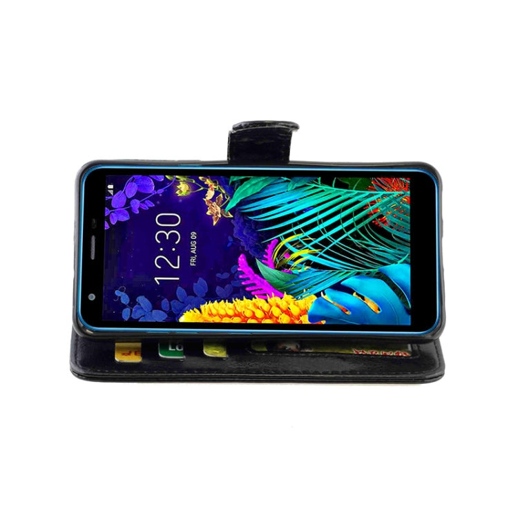 For LG K30 (2019) Crazy Horse Texture Leather Horizontal Flip Protective Case with Holder & Card Slots & Wallet & Photo Frame(Black)
