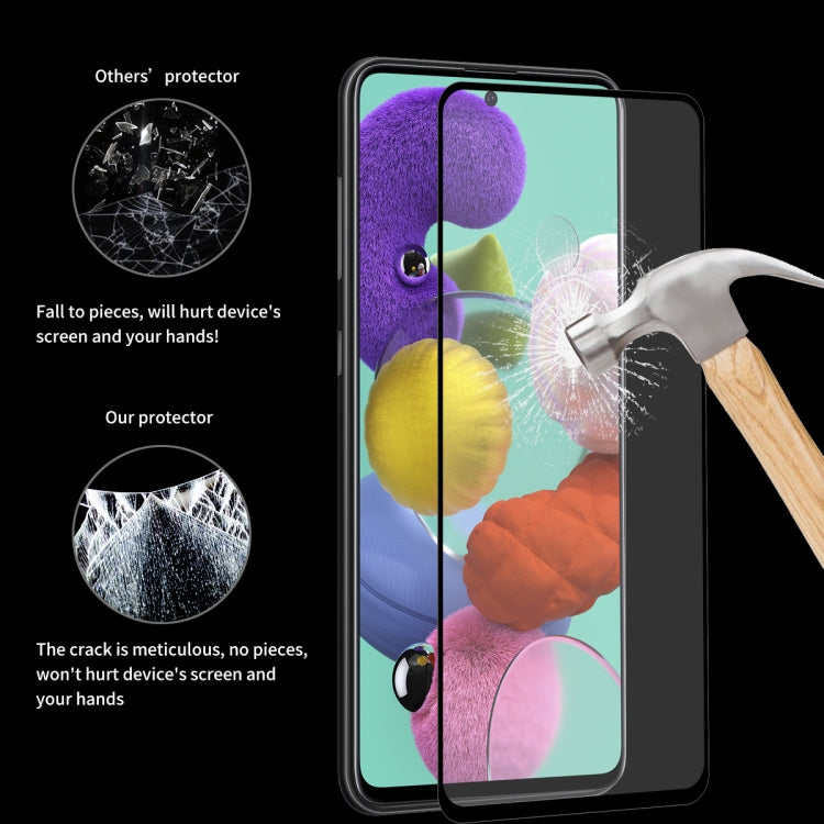 For Galaxy A51 ENKAY Hat-Prince 2 PCS Full Glue 0.26mm 9H 2.5D Tempered Glass Full Coverage Film