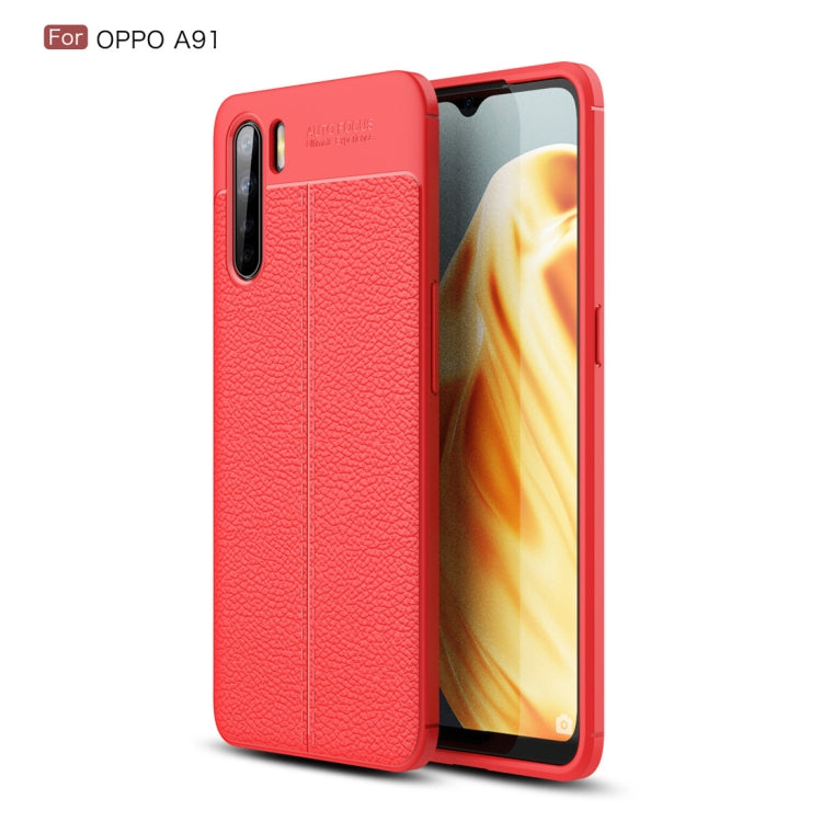 For OPPO A91 Litchi Texture TPU Shockproof Case