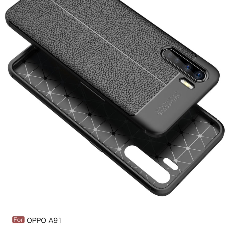 For OPPO A91 Litchi Texture TPU Shockproof Case