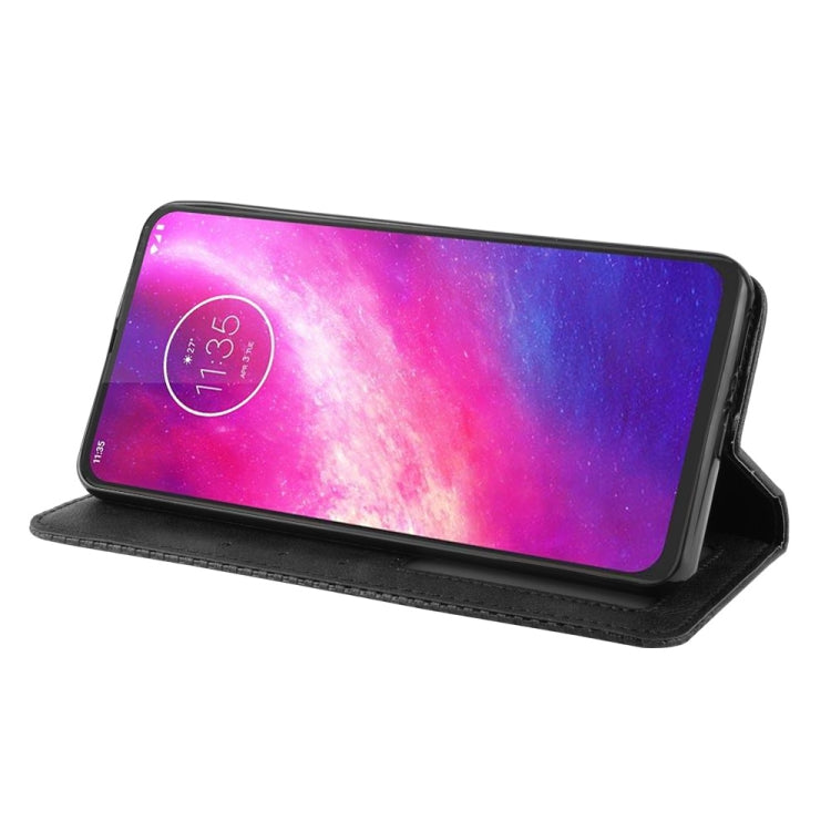 For Motorola One Hyper Magnetic Buckle Retro Crazy Horse Texture Horizontal Flip Leather Case with Holder & Card Slots & Photo Frame