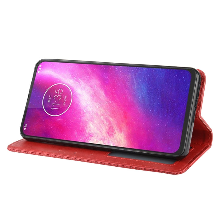 For Motorola One Hyper Magnetic Buckle Retro Crazy Horse Texture Horizontal Flip Leather Case with Holder & Card Slots & Photo Frame