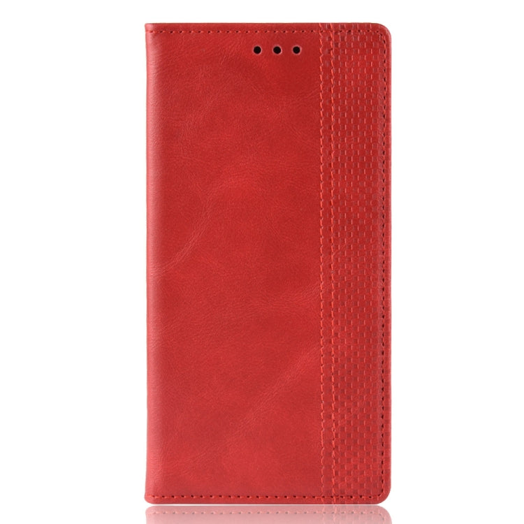 For OPPO Reno 3 Pro Magnetic Buckle Retro Crazy Horse Texture Horizontal Flip Leather Case with Holder & Card Slots & Photo Frame
