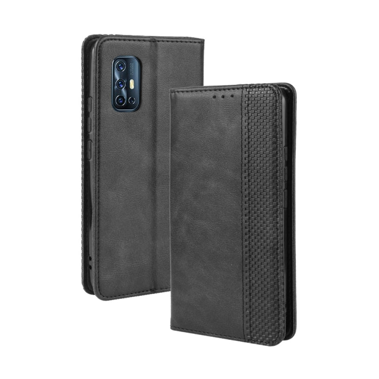 For vivo V17 (India) Magnetic Buckle Retro Crazy Horse Texture Horizontal Flip Leather Case with Holder & Card Slots & Photo Frame