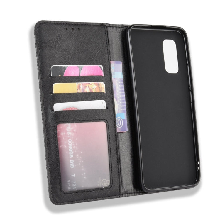 For vivo V17 (India) Magnetic Buckle Retro Crazy Horse Texture Horizontal Flip Leather Case with Holder & Card Slots & Photo Frame
