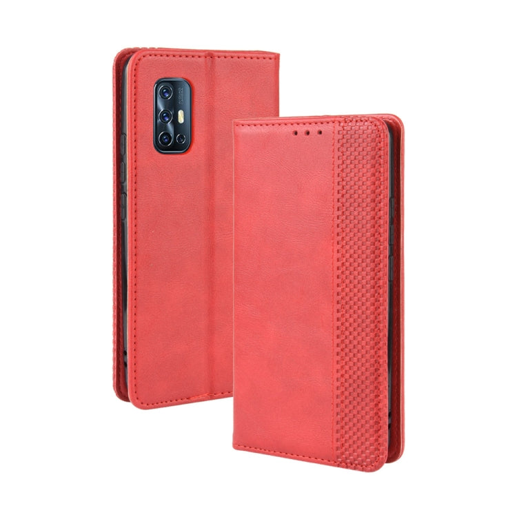 For vivo V17 (India) Magnetic Buckle Retro Crazy Horse Texture Horizontal Flip Leather Case with Holder & Card Slots & Photo Frame
