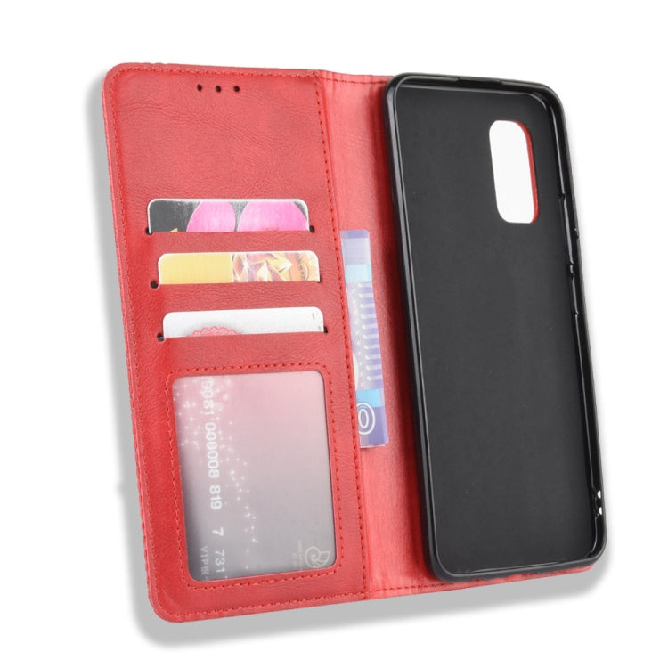 For vivo V17 (India) Magnetic Buckle Retro Crazy Horse Texture Horizontal Flip Leather Case with Holder & Card Slots & Photo Frame
