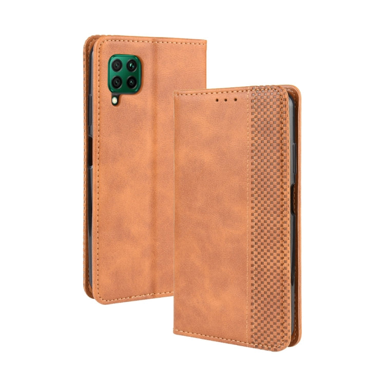 For Huawei P40 Lite / Nova 6 SE Magnetic Buckle Retro Crazy Horse Texture Horizontal Flip Leather Case with Holder & Card Slots & Photo Frame