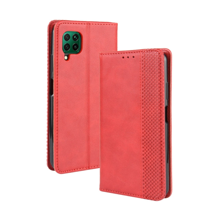 For Huawei P40 Lite / Nova 6 SE Magnetic Buckle Retro Crazy Horse Texture Horizontal Flip Leather Case with Holder & Card Slots & Photo Frame