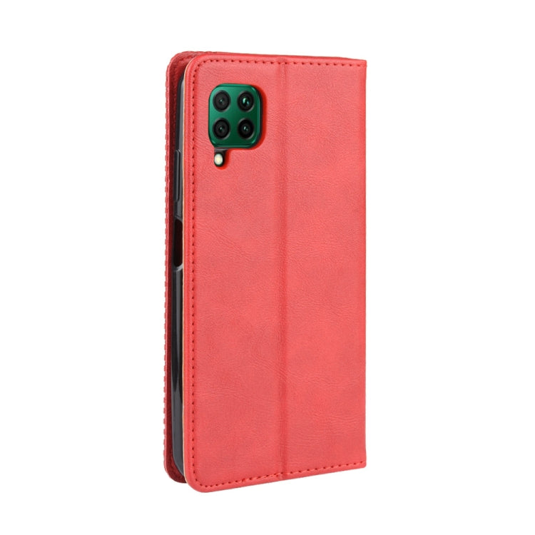 For Huawei P40 Lite / Nova 6 SE Magnetic Buckle Retro Crazy Horse Texture Horizontal Flip Leather Case with Holder & Card Slots & Photo Frame
