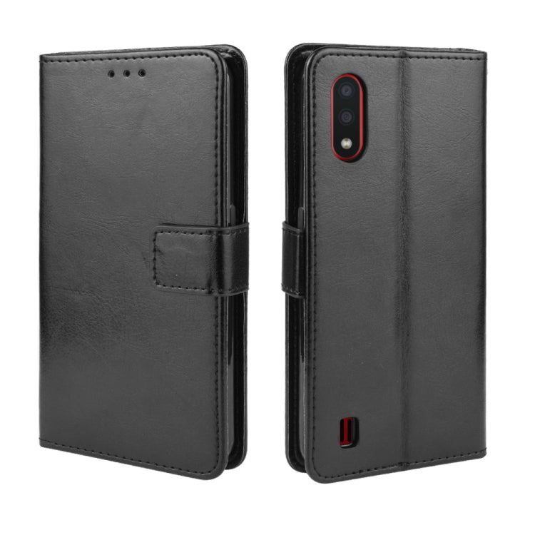 For Galaxy A01 Retro Crazy Horse Texture Horizontal Flip Leather Case with Holder & Card Slots & Photo Frame