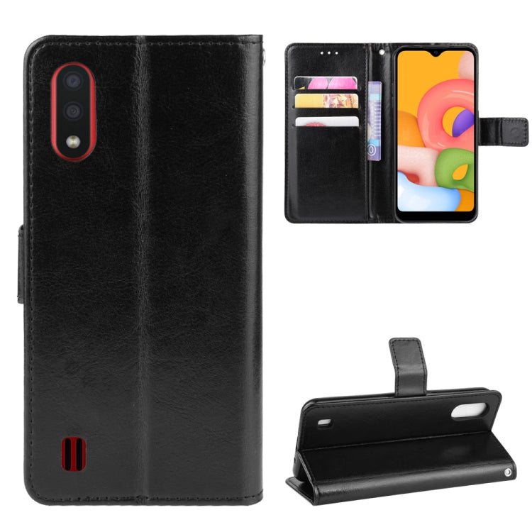 For Galaxy A01 Retro Crazy Horse Texture Horizontal Flip Leather Case with Holder & Card Slots & Photo Frame