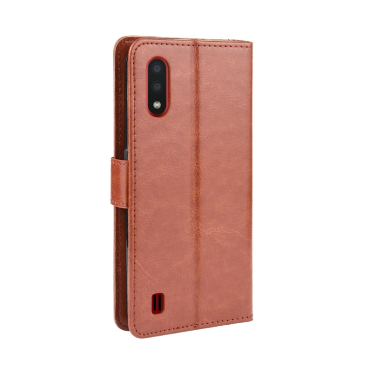 For Galaxy A01 Retro Crazy Horse Texture Horizontal Flip Leather Case with Holder & Card Slots & Photo Frame