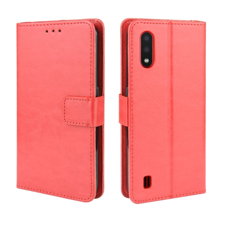 For Galaxy A01 Retro Crazy Horse Texture Horizontal Flip Leather Case with Holder & Card Slots & Photo Frame