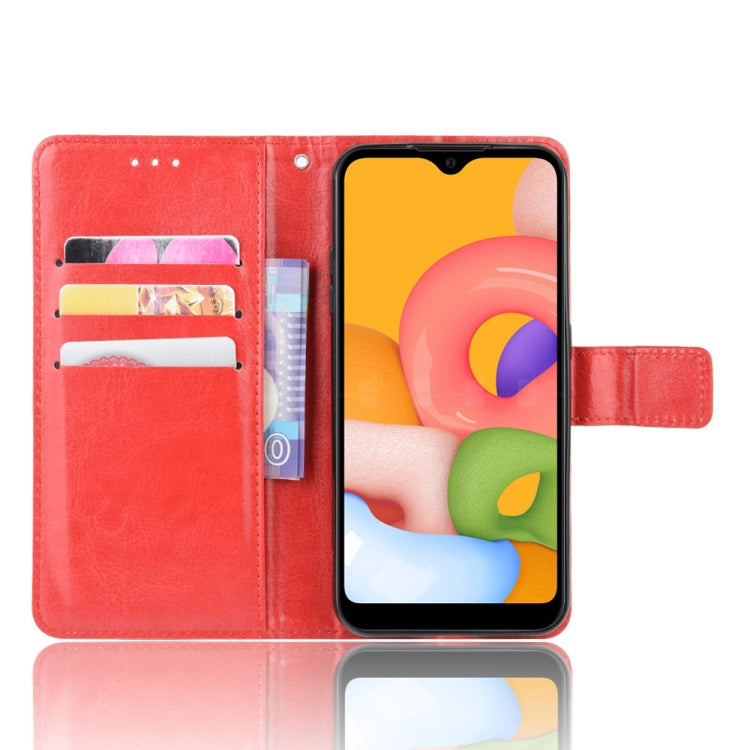 For Galaxy A01 Retro Crazy Horse Texture Horizontal Flip Leather Case with Holder & Card Slots & Photo Frame