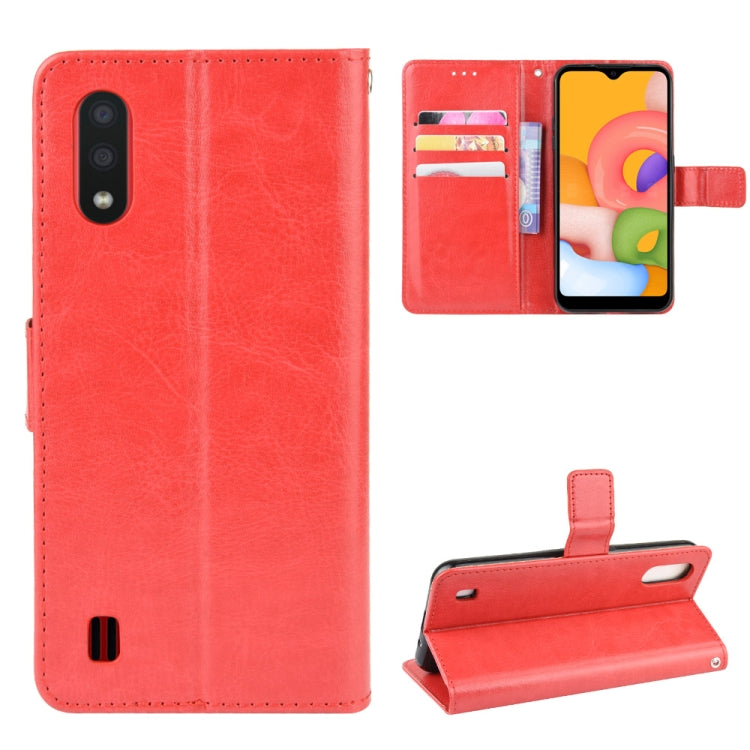 For Galaxy A01 Retro Crazy Horse Texture Horizontal Flip Leather Case with Holder & Card Slots & Photo Frame