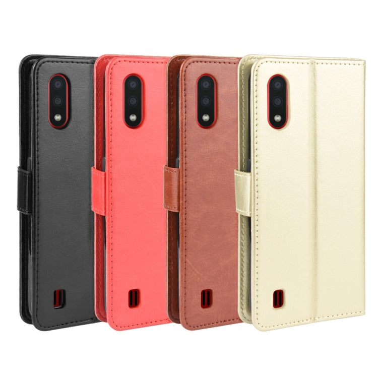 For Galaxy A01 Retro Crazy Horse Texture Horizontal Flip Leather Case with Holder & Card Slots & Photo Frame