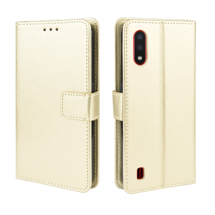 For Galaxy A01 Retro Crazy Horse Texture Horizontal Flip Leather Case with Holder & Card Slots & Photo Frame