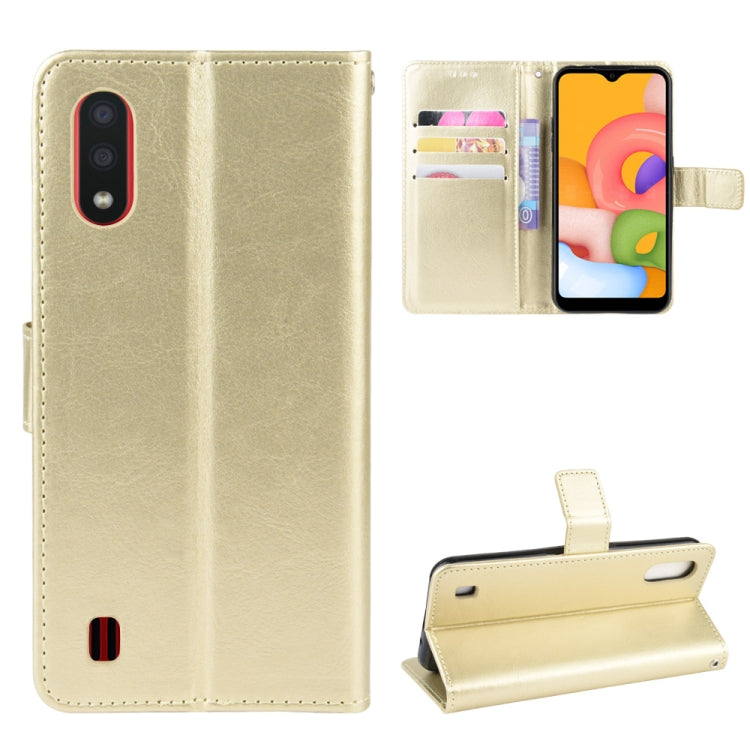 For Galaxy A01 Retro Crazy Horse Texture Horizontal Flip Leather Case with Holder & Card Slots & Photo Frame