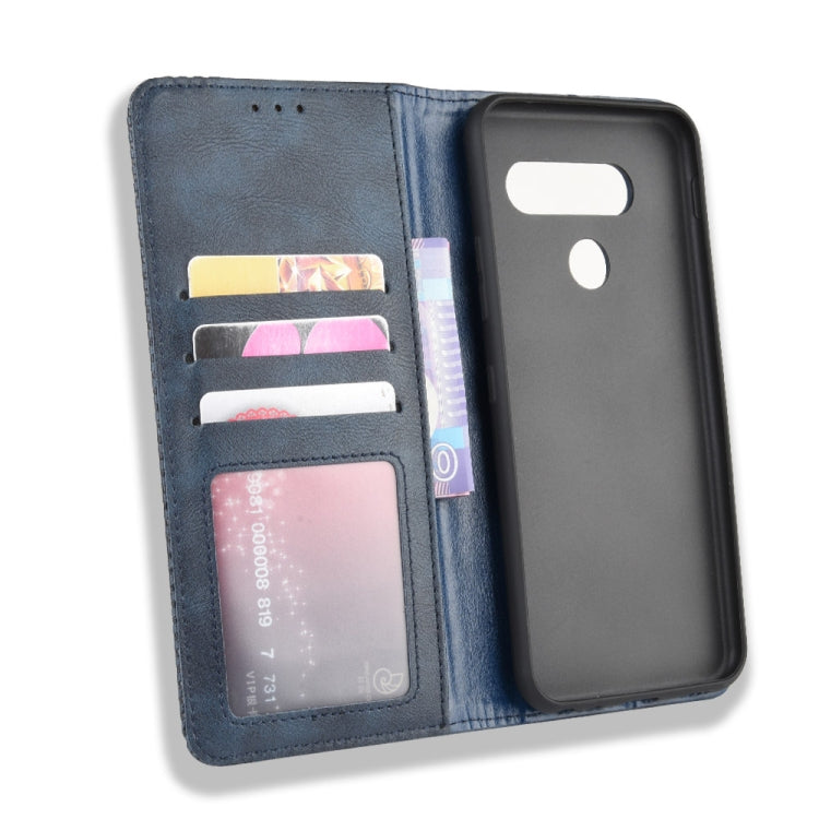 For LG Q70 Magnetic Buckle Retro Crazy Horse Texture Horizontal Flip Leather Case with Holder & Card Slots & Photo Frame