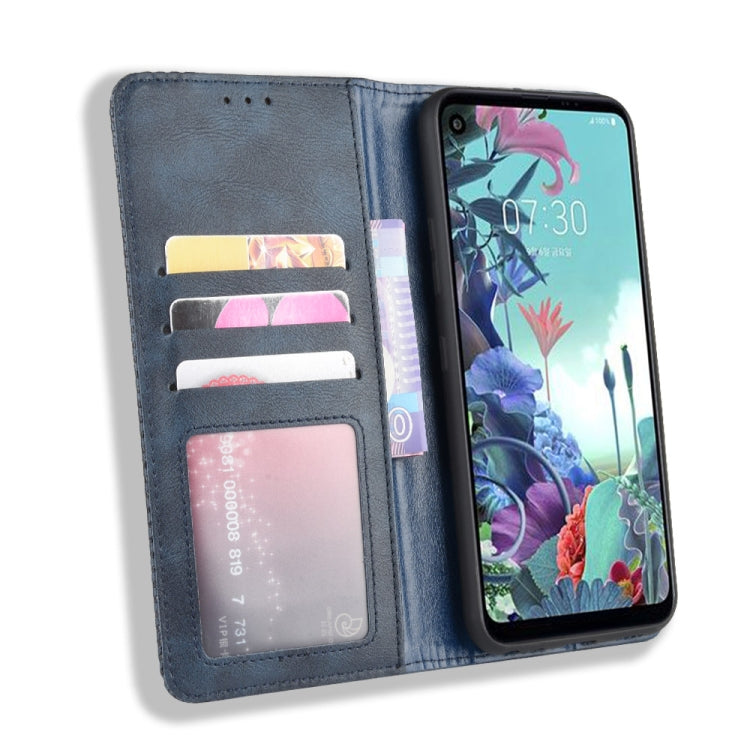For LG Q70 Magnetic Buckle Retro Crazy Horse Texture Horizontal Flip Leather Case with Holder & Card Slots & Photo Frame