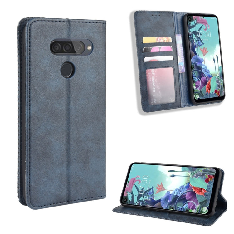 For LG Q70 Magnetic Buckle Retro Crazy Horse Texture Horizontal Flip Leather Case with Holder & Card Slots & Photo Frame