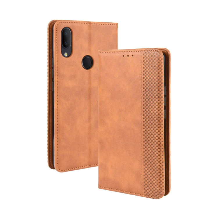 For Alcatel 3V (2019) Magnetic Buckle Retro Crazy Horse Texture Horizontal Flip Leather Case with Holder & Card Slots & Photo Frame