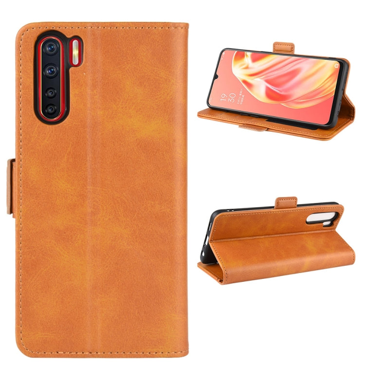 For OPPO A91 Dual-side Magnetic Buckle Horizontal Flip PU Leather Case with Holder & Card Slots & Wallet