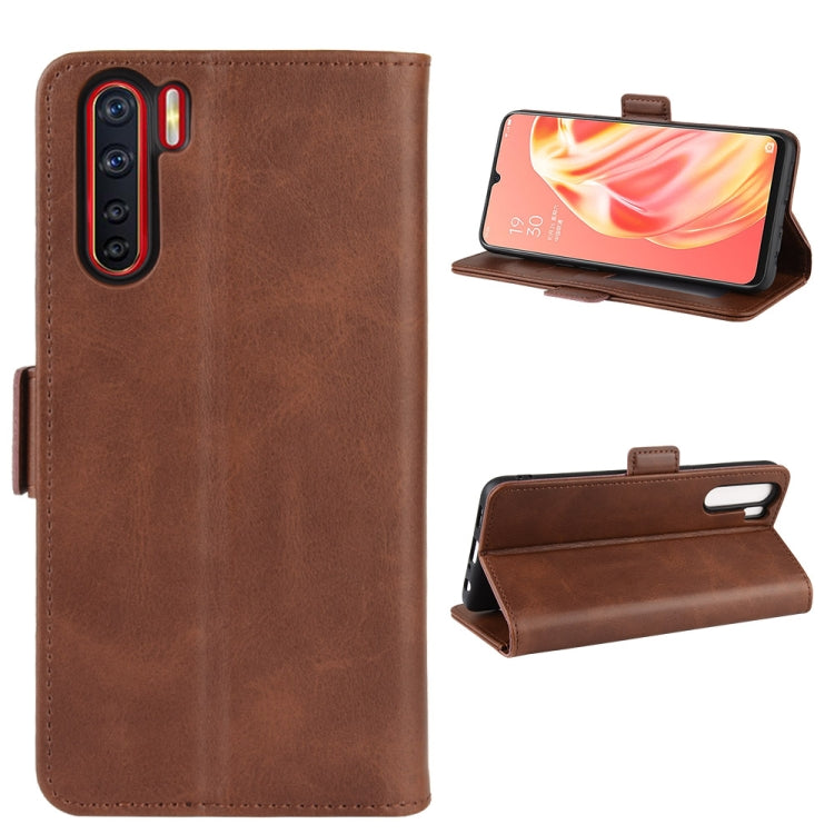 For OPPO A91 Dual-side Magnetic Buckle Horizontal Flip PU Leather Case with Holder & Card Slots & Wallet