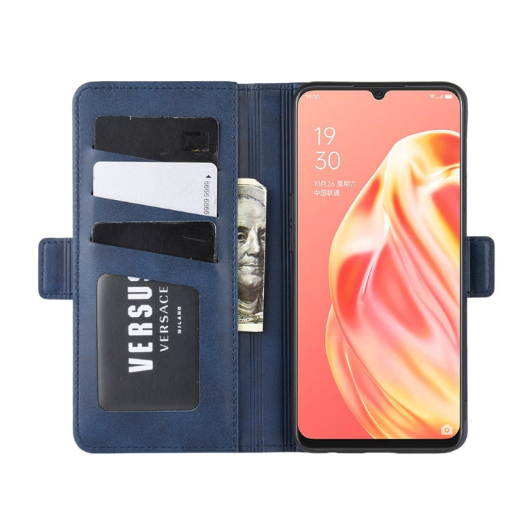For OPPO A91 Dual-side Magnetic Buckle Horizontal Flip PU Leather Case with Holder & Card Slots & Wallet