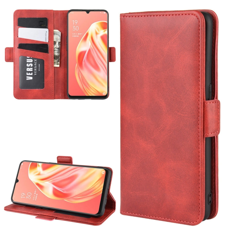 For OPPO A91 Dual-side Magnetic Buckle Horizontal Flip PU Leather Case with Holder & Card Slots & Wallet
