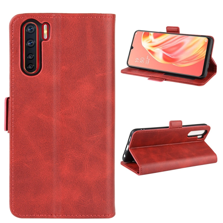 For OPPO A91 Dual-side Magnetic Buckle Horizontal Flip PU Leather Case with Holder & Card Slots & Wallet