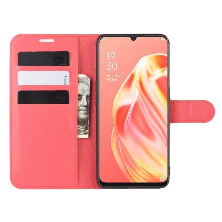 For OPPO A91 Litchi Texture Horizontal Flip PU Leather Case with Holder & Card Slots & Wallet