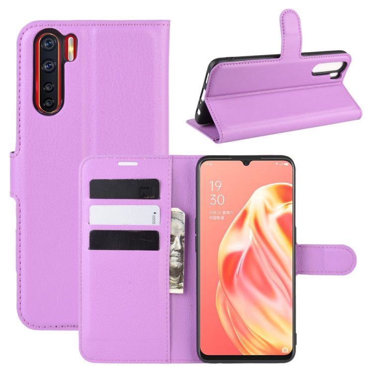 For OPPO A91 Litchi Texture Horizontal Flip PU Leather Case with Holder & Card Slots & Wallet