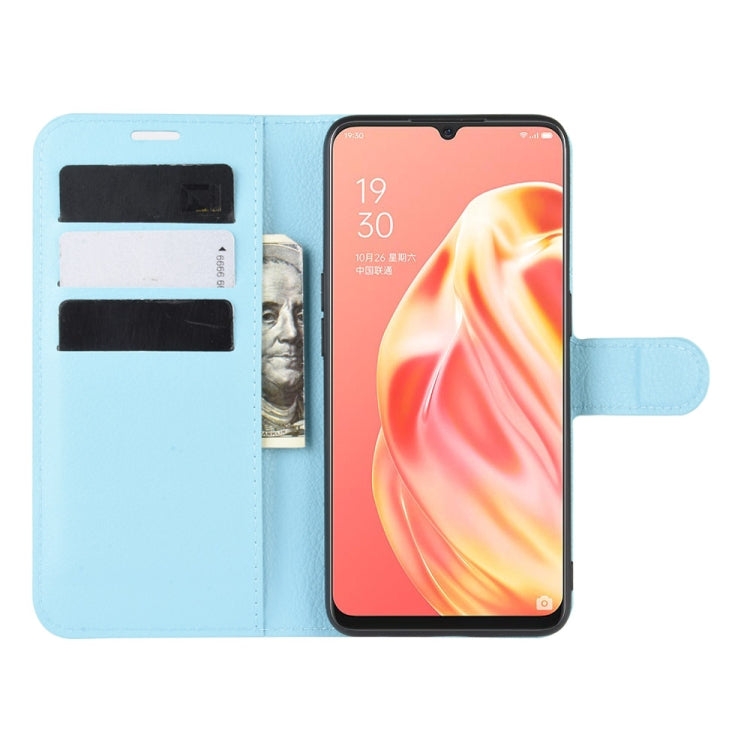 For OPPO A91 Litchi Texture Horizontal Flip PU Leather Case with Holder & Card Slots & Wallet