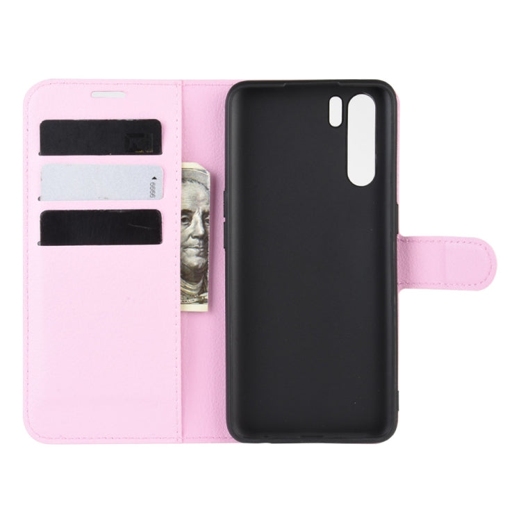 For OPPO A91 Litchi Texture Horizontal Flip PU Leather Case with Holder & Card Slots & Wallet