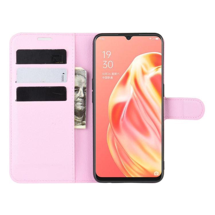 For OPPO A91 Litchi Texture Horizontal Flip PU Leather Case with Holder & Card Slots & Wallet