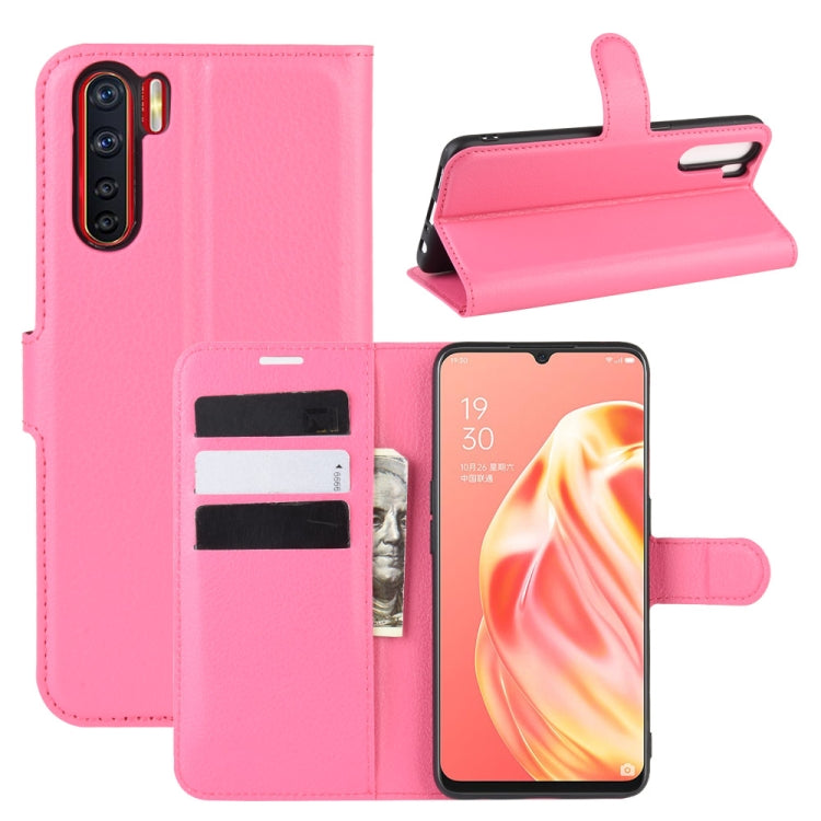 For OPPO A91 Litchi Texture Horizontal Flip PU Leather Case with Holder & Card Slots & Wallet