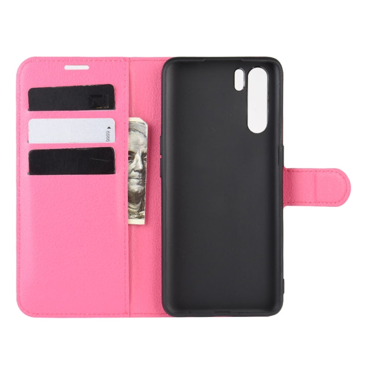 For OPPO A91 Litchi Texture Horizontal Flip PU Leather Case with Holder & Card Slots & Wallet