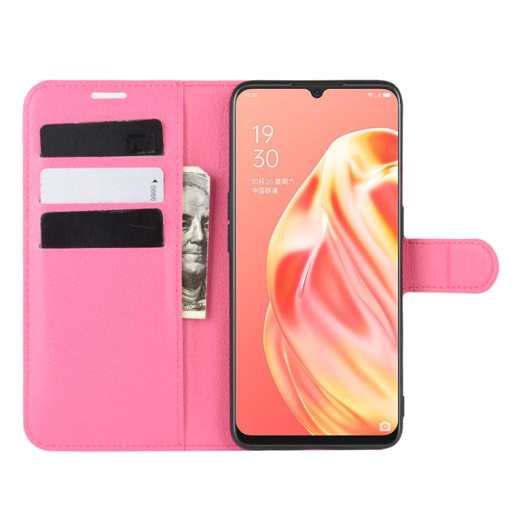 For OPPO A91 Litchi Texture Horizontal Flip PU Leather Case with Holder & Card Slots & Wallet