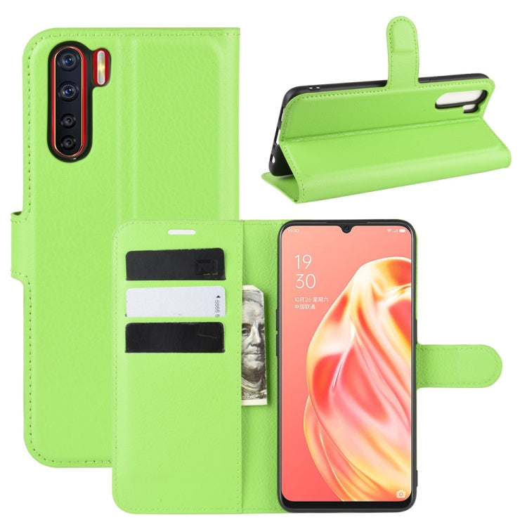 For OPPO A91 Litchi Texture Horizontal Flip PU Leather Case with Holder & Card Slots & Wallet