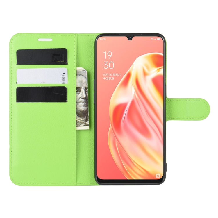 For OPPO A91 Litchi Texture Horizontal Flip PU Leather Case with Holder & Card Slots & Wallet