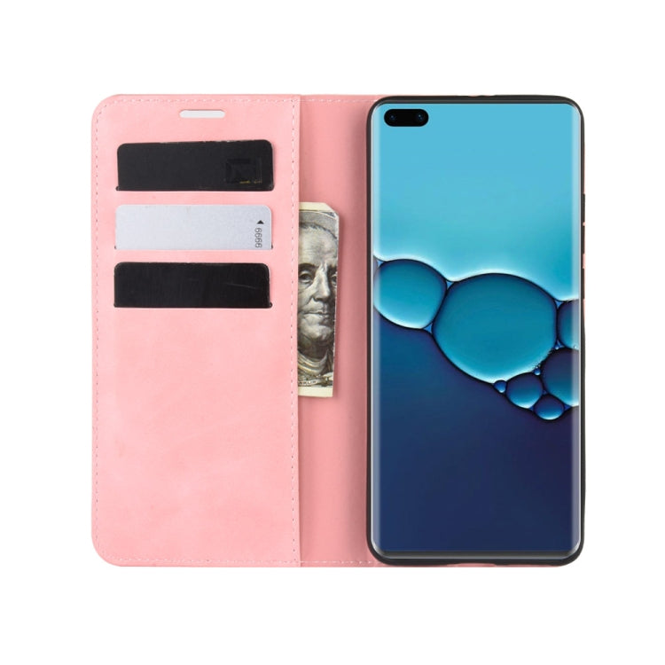 For Huawei P40 Retro-skin Business Magnetic Suction Leather Case with Holder & Card Slots & Wallet