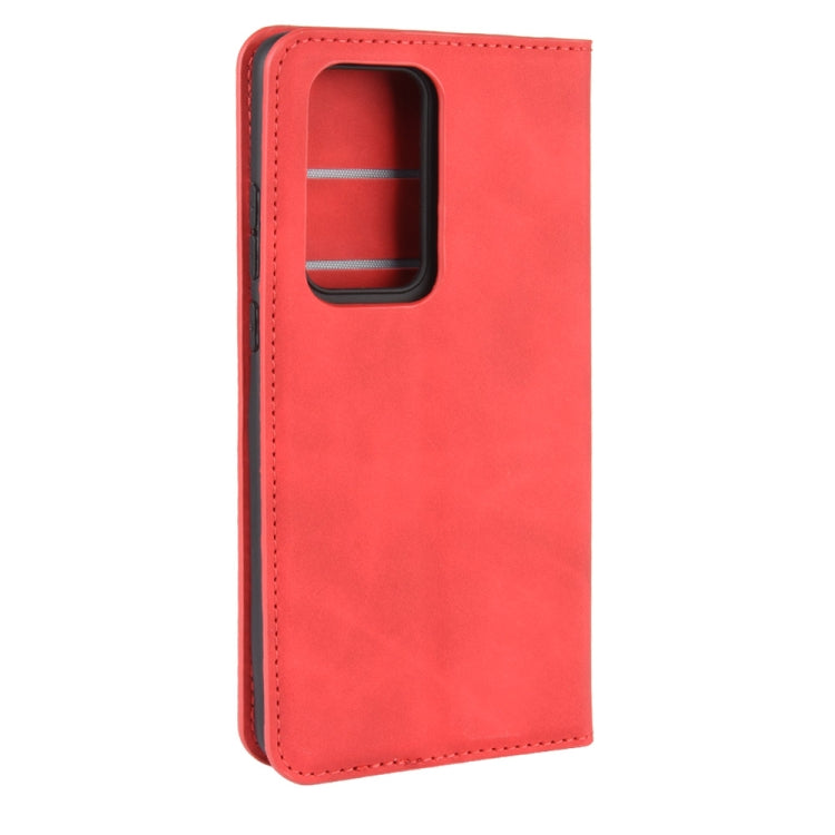 For Huawei P40 Retro-skin Business Magnetic Suction Leather Case with Holder & Card Slots & Wallet