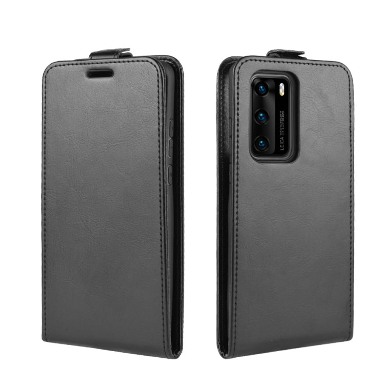For Huawei P40 R64 Texture Single Vertical Flip PU Leather Case with Card Slots & Photo Frame