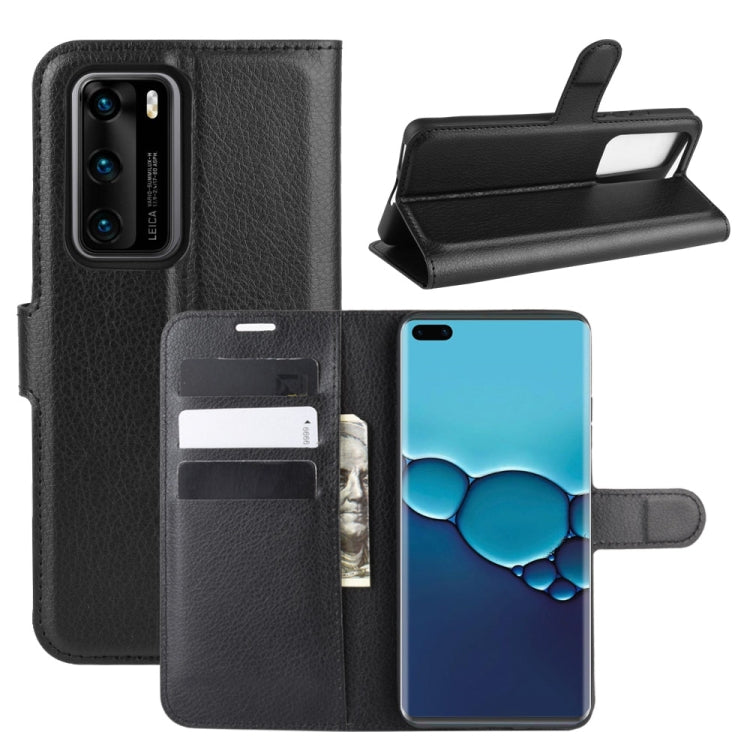 For Huawei P40 Litchi Texture Horizontal Flip Protective Case with Holder & Card Slots & Wallet